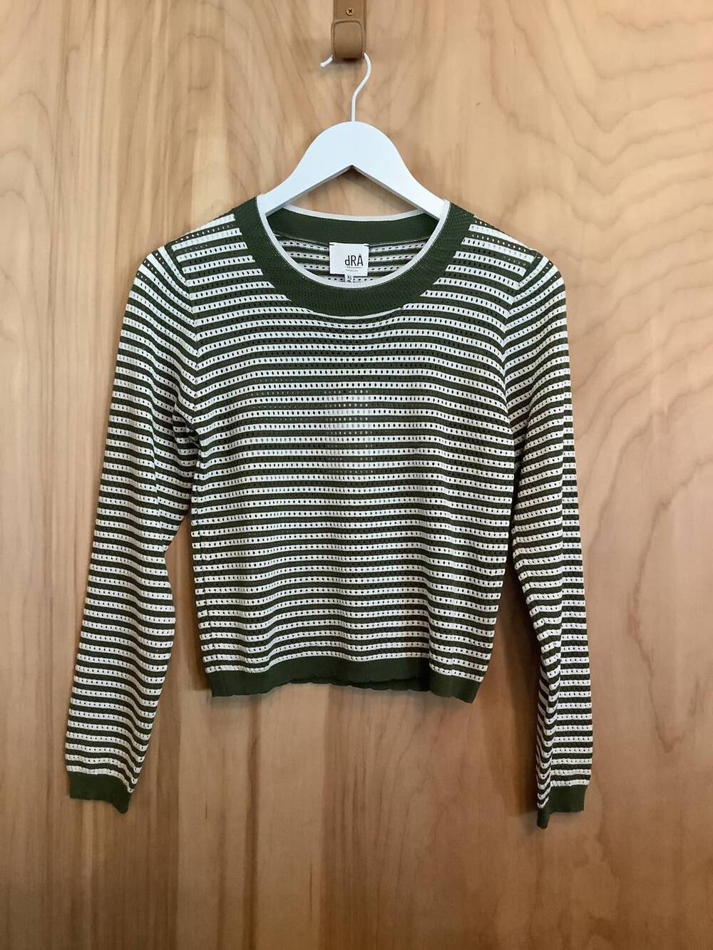 NEW DRA LOS ANGELES women's cori top in sage ivory stripe